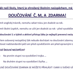 Doučování na naší škole zdarma!