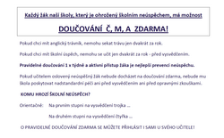 Doučování na naší škole zdarma!