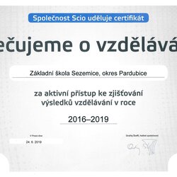 Certifikát - Pečujeme o vzdělávání