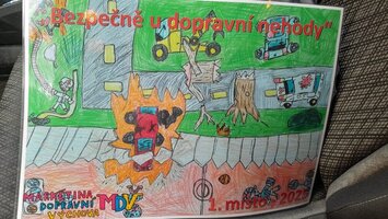 Úspěch našeho žáka ve výtvarné soutěži „Bezpečně u dopravní nehody“