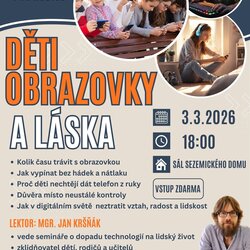 SRPŠ při ZŠ Sezemice Vás srdečně zve na besedu Děti, obrazovky a láska