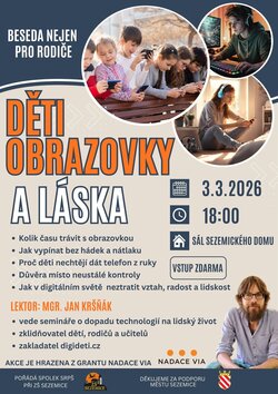 SRPŠ při ZŠ Sezemice Vás srdečně zve na besedu Děti, obrazovky a láska