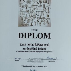 Úspěch ve fyzikální olympiádě