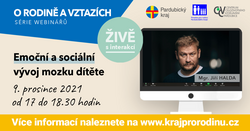 Pozvánka na webinář Emoční a sociální vývoj mozku dítěte - 9. 12.