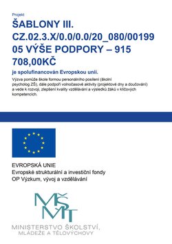 EU - projekt Šablony III.
