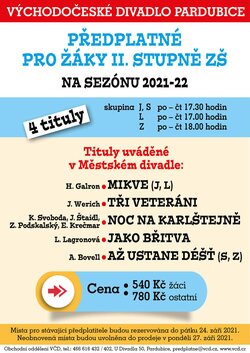 Nabídka předplatného do Východočeského divadla v Pardubicích